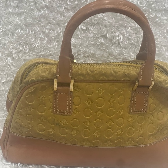 Celine Yellow Macadam Suede Handbag - Picture 2 of 14